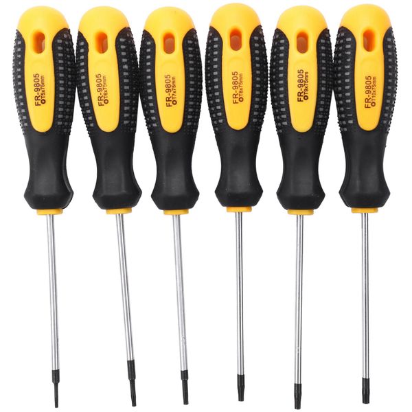 1Set Cr-V Torx Screwdriver Set with Hole Magnetic T5-T10 Screw Driver Set K