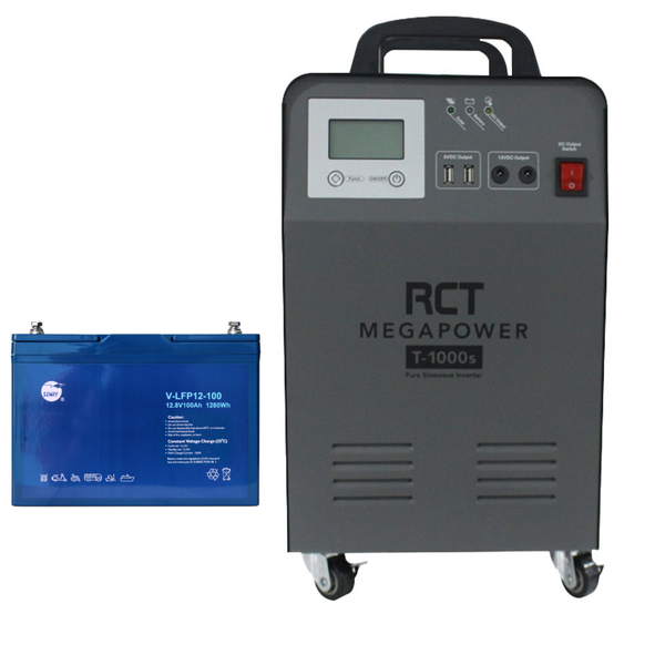 RCT Lithium Megapower 1kva Inverter Trolley with Lithium 100ah Battery