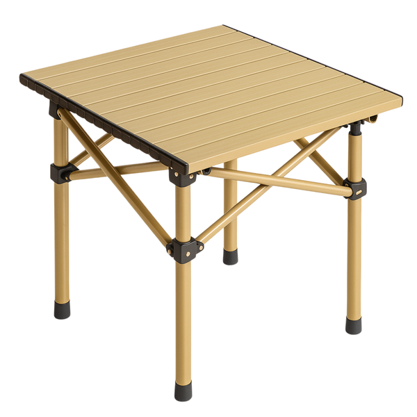 Portable Camping Table - Egg Roll, Glossy Steel