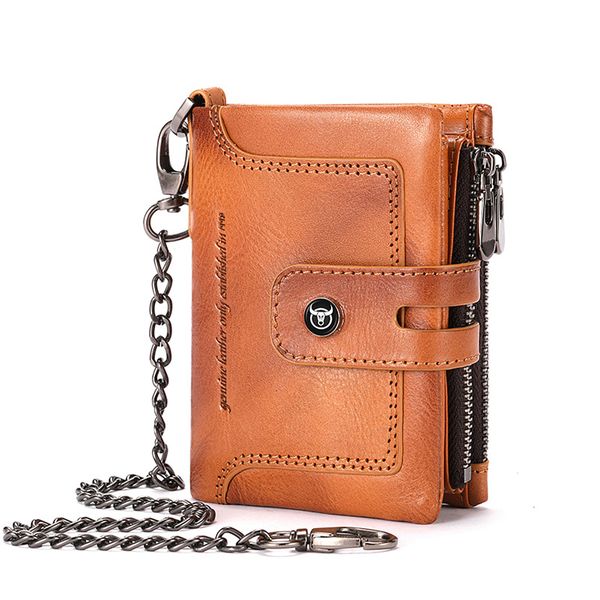 Chain wallet bifold leather
