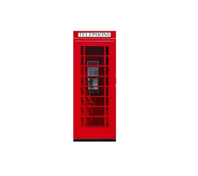London Red Phone Booth Telephone Door Decal Sticker