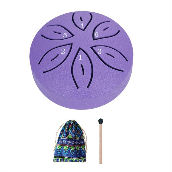 Steel Tongue Drum Rain Drum For Outside 6 Notes 3 Inches Dark Green