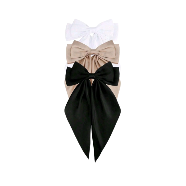 Ladies Large Bow Hair Clips - 3pcs
