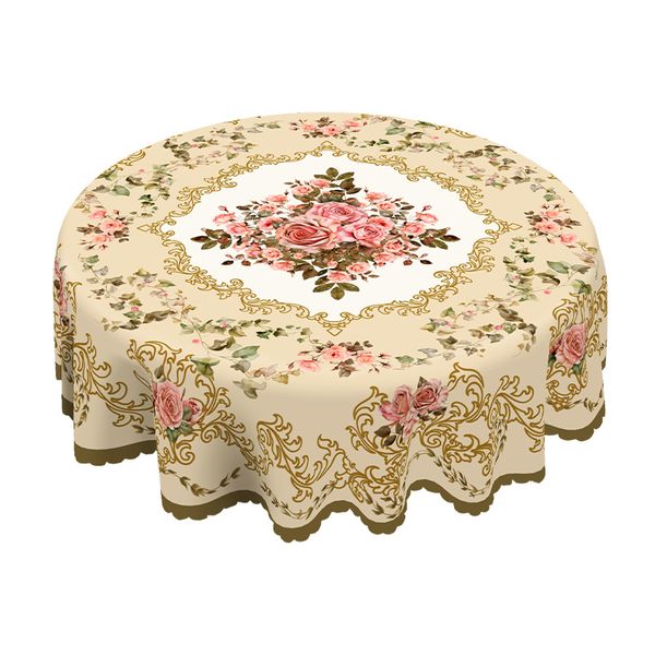 Vintage French Rose Tablecloth for Romantic Dining &amp; Home Decor