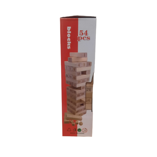 Wooden Number Construction Blocks - 54-Piece Set sitha