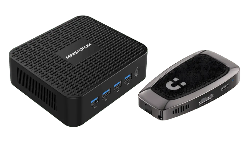 MINISFORUM 8GB DDR4 256GB SSD Celeron J4125 Mini PC + CAD 4-in-1 USB-C Hub