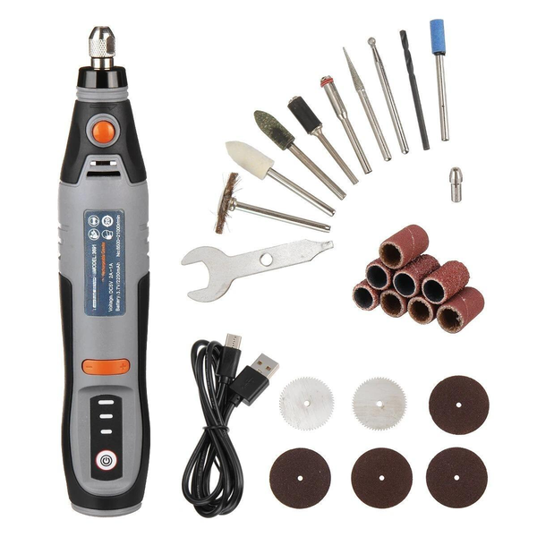 Mini Cordless Rotary Tool 3-Speed Power Engraving Pen Light USB Charging