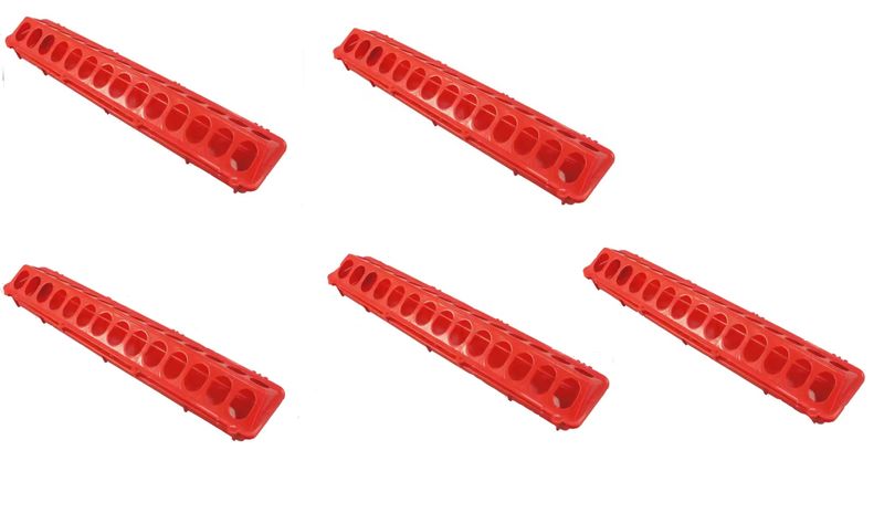 50cm Long -28 Hole Hinged Chick Plastic Food Despencer-pack of 5