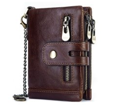 Leather Wallet and Zipper Coin Pocket Bifold Purse with 16 Credit Card