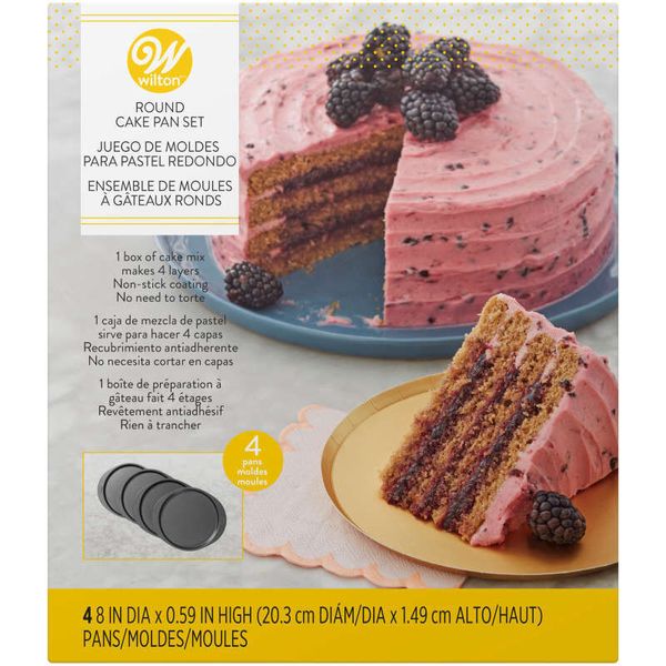 4 Piece Easy Layers 8 Inch Round Tier Cake Baking Tin Pan Wedding Decorating