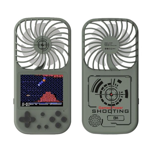2 in 1 Handheld Retro Game Console + Mini Fan