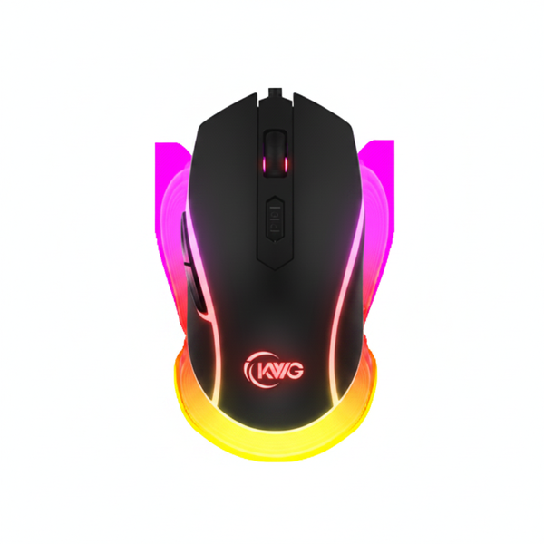 KWG Wired Optical Gaming Mouse with Multi-Color Lighting &amp; 6 Keys