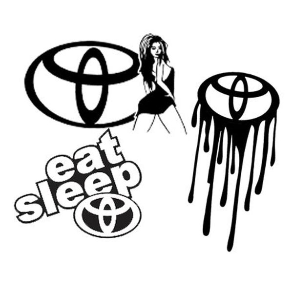 Toyota Car Fuel Tank Vinyl Stickers - 3 Pack.