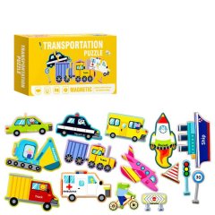 15 Piece - Magnetic Transportation Puzzle Set - Multicolor