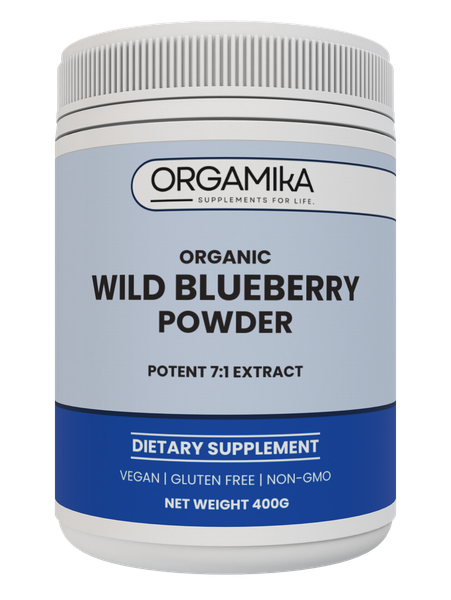 Orgamika Wild Blueberry Powder 400g - 100% Certified Organic