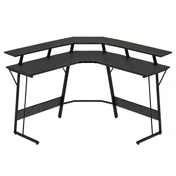 Heartdeco Carbon Fiber Large Corner Computer Desk Gaming Desk 168x48cm