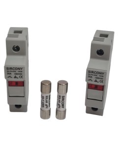 SiRCONY solar Fuse Holder (with LED light) + 30A Solar Fuse - 2 PACK KiT
