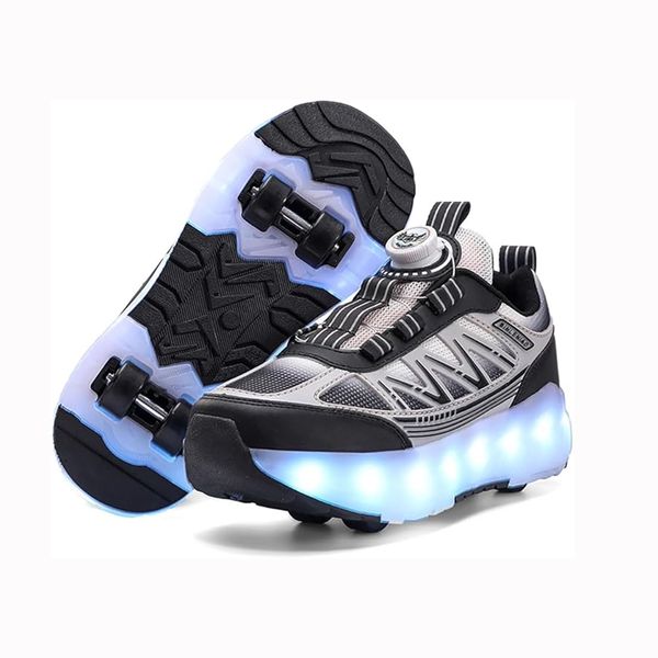 3-in-1 Kids LED Light-Up Roller Shoes With Wheels -Kids Gift, Sneaker