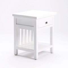 Curly Care - Makki White 1 Drawer Pedestal