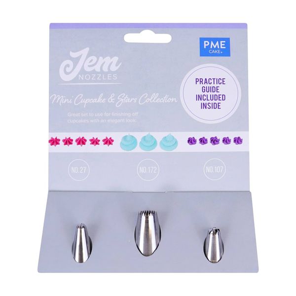 PME JEM Icing Tip Nozzles Cake Decorating Mini Cupcakes &amp; Stars Collection