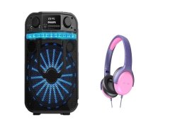 Philips Tanx20/73 Party Speaker + Philips Takh301 Wired on-Ear Kids Headphones