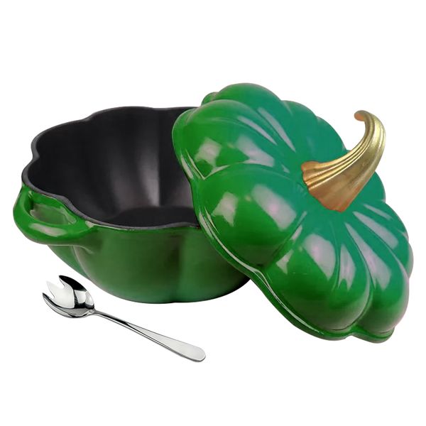 3L - Enamel Pumpkin-Shaped Cast Iron Pot,
