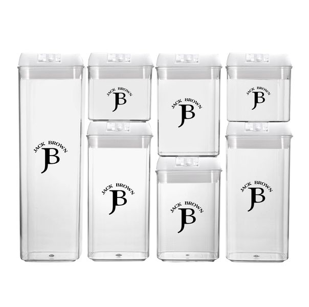 Jack Brown Air Tight Food Storage Containers with Labels &amp; Marker - 7-Piece