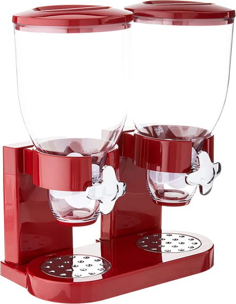1000gms Double Barrel Cereal Dispenser with Portion Control - Maroon