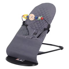 Portable Baby Foldable Bouncer Seat Rocking Chair with Toy Bar