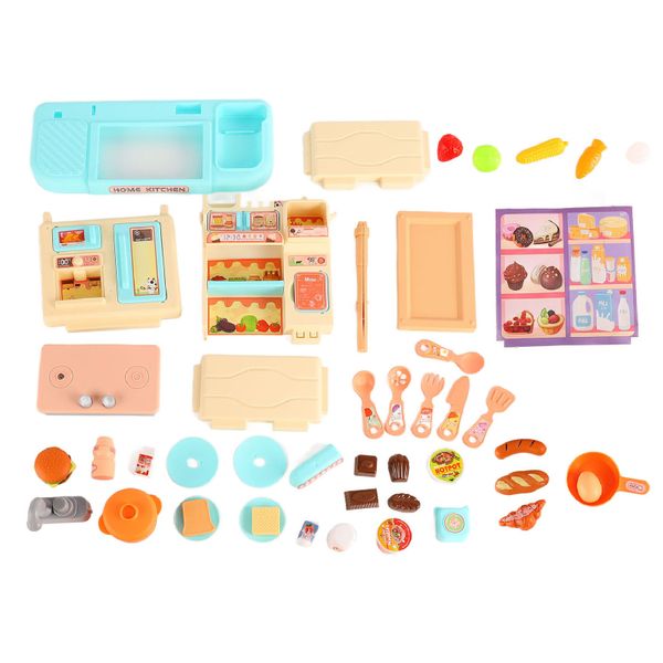 Kids Kitchen Playset Realistic Spray Sound Light Role Play Kitchen Playset