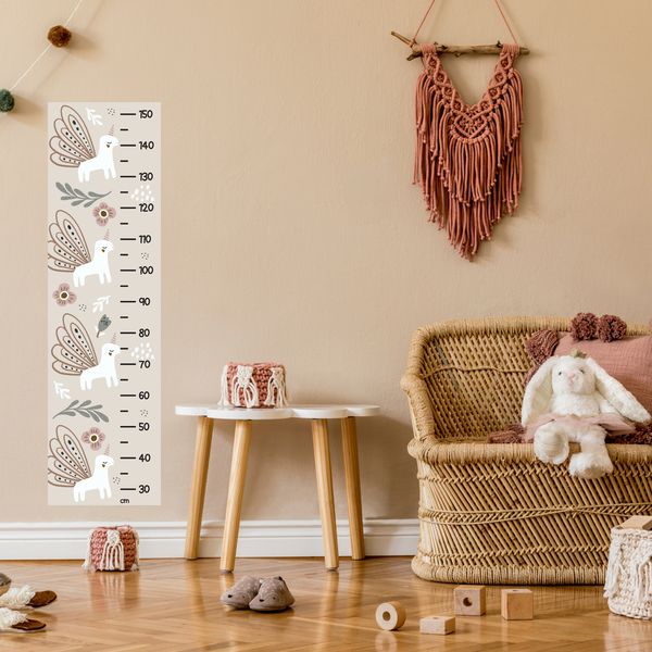 Unicorns and Flowers Height Chart Wall Sticker