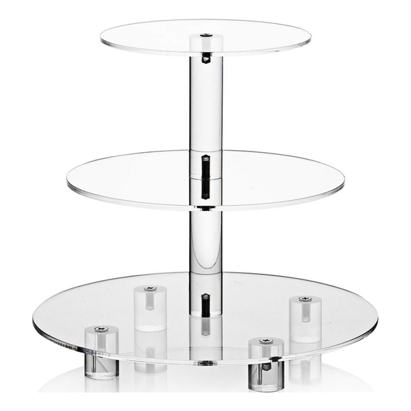 3 Tier Acrylic Cupcake Stand Rounded Cupcake Display Stand