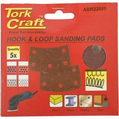 Sanding Pads Curved 80 Grit Hook and Loop - 6 Pack