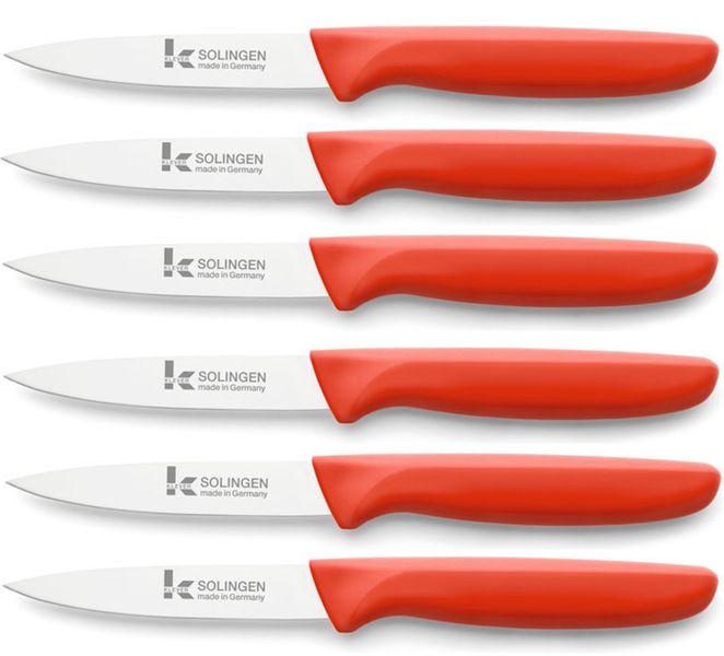 Klever Smartline Paring Knife 10cm Blade - 6 Pack - Red