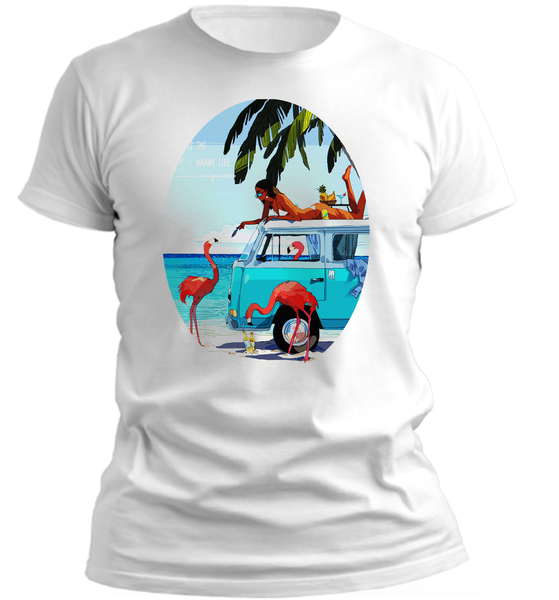 PepperSt Men's White T-Shirt - On the Road