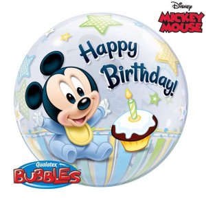 22 Inch Single Bubble Mickey 1st Birthday
