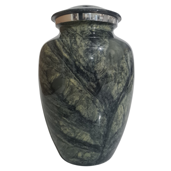 Jade Green Theme Aluminium Memorial Cremation Urn For Ashes