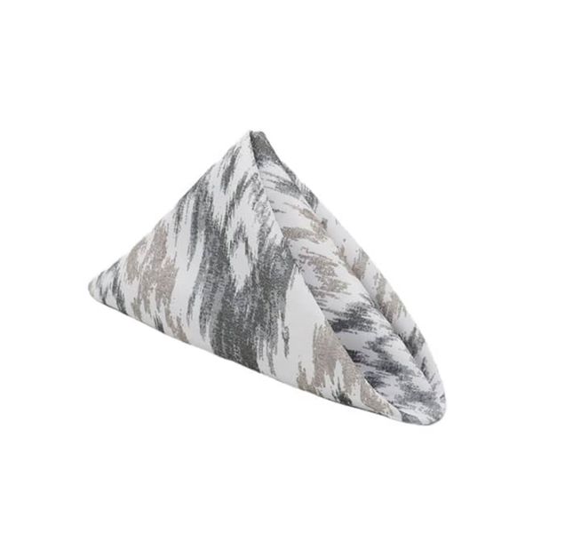 Pattern Napkin Grey/White x 4