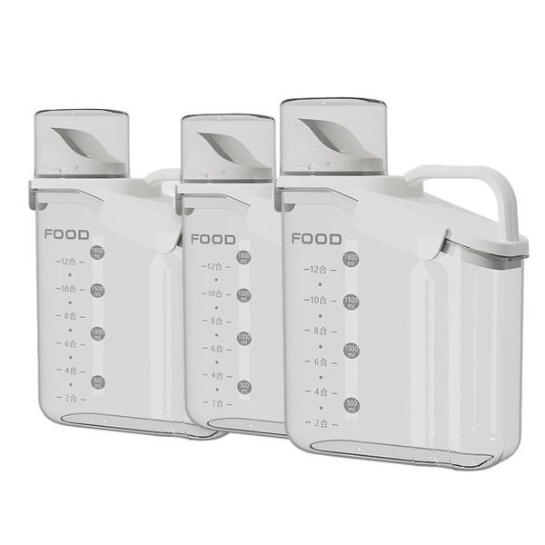 BPA Free Airtight Pantry Food Storage Containers with Dispenser Cup - 3 Packs