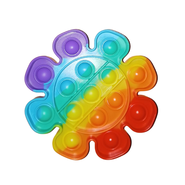 Flower Fidget Popper Pad - Bubble Popping Sensation Sensory Toy - Rainbow