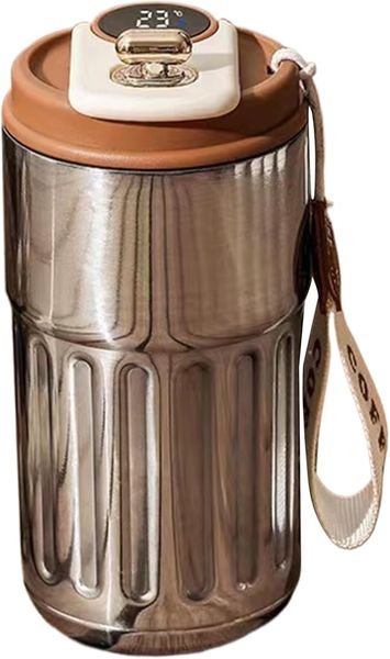 Stainless Steel Travel Mug with LED Temperature Display - 350ml