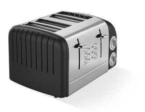 Swan 4 Slice Black Retro Toaster