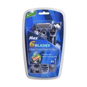 6 Blades Disposable Man's Razor with Lubricant Strip -Manual Razor - 6 Piece