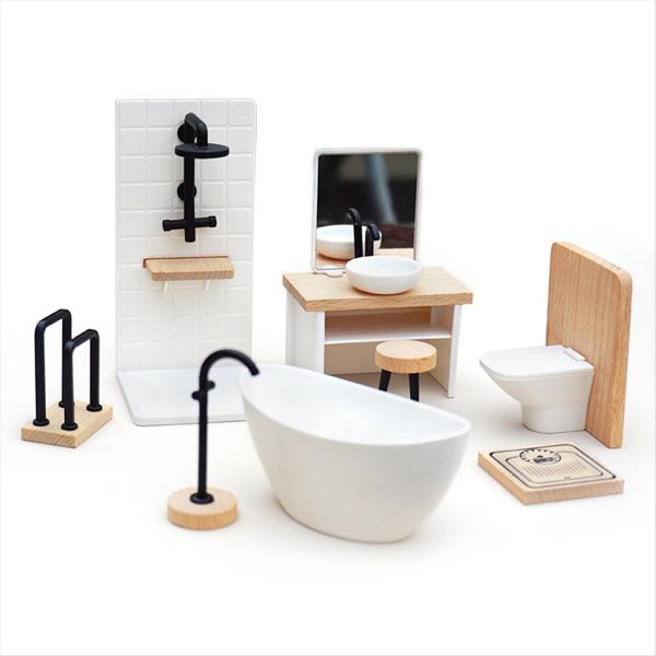 1/12 Doll House Simulation Washbasin Tub Toilet Model Doll House