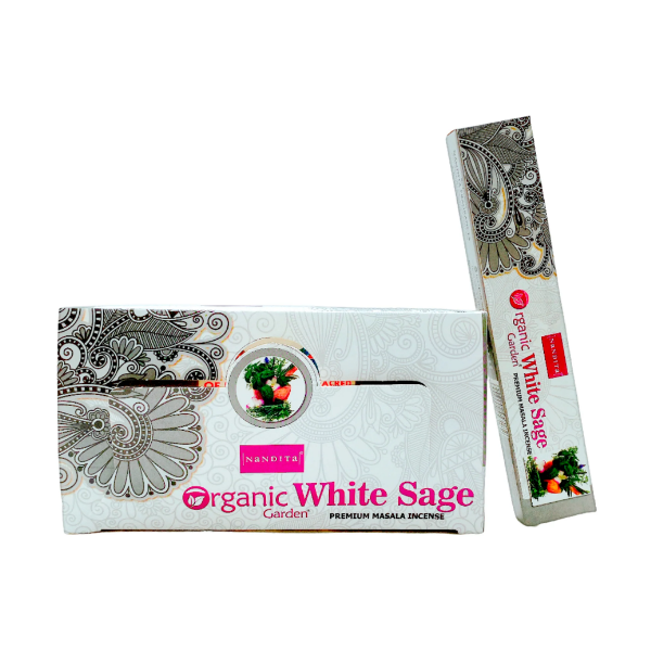 Nandita Incense Sticks - Organic White Sage - 12 Packs