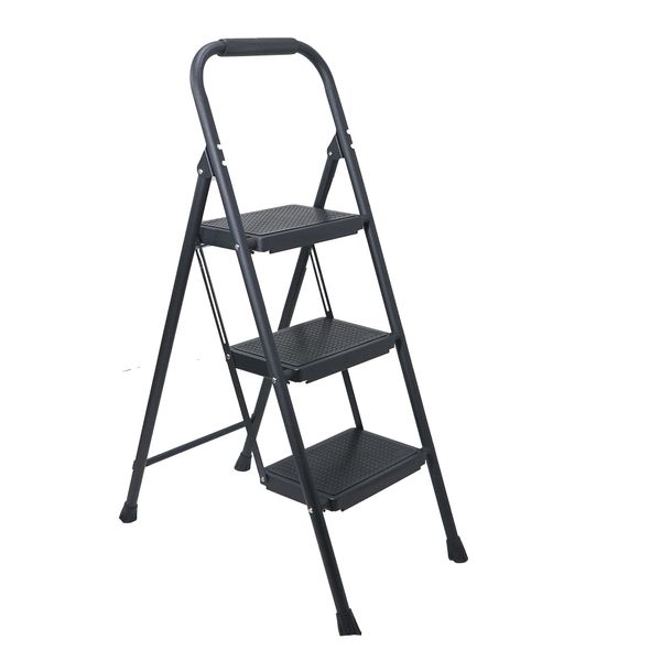 LMA 3 Step Narrow Platform Heavy-Duty Steel Folding Ladder - 150kg
