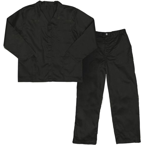2 Piece Black Work Suit Without Reflective Tape