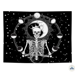 Skeleton and Moon Planet Wall Tapestry Fantasy Tapestry Home Decor Tapestry