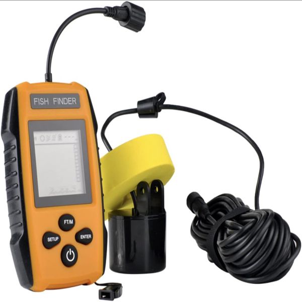 Portable Sonar Alarm Fish Finder with Sonar Transducer and LCD Display
