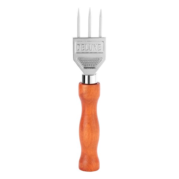 Ice Pick - Wood Handle, 304 Stainless Steel Three Pronged Ice Crusher